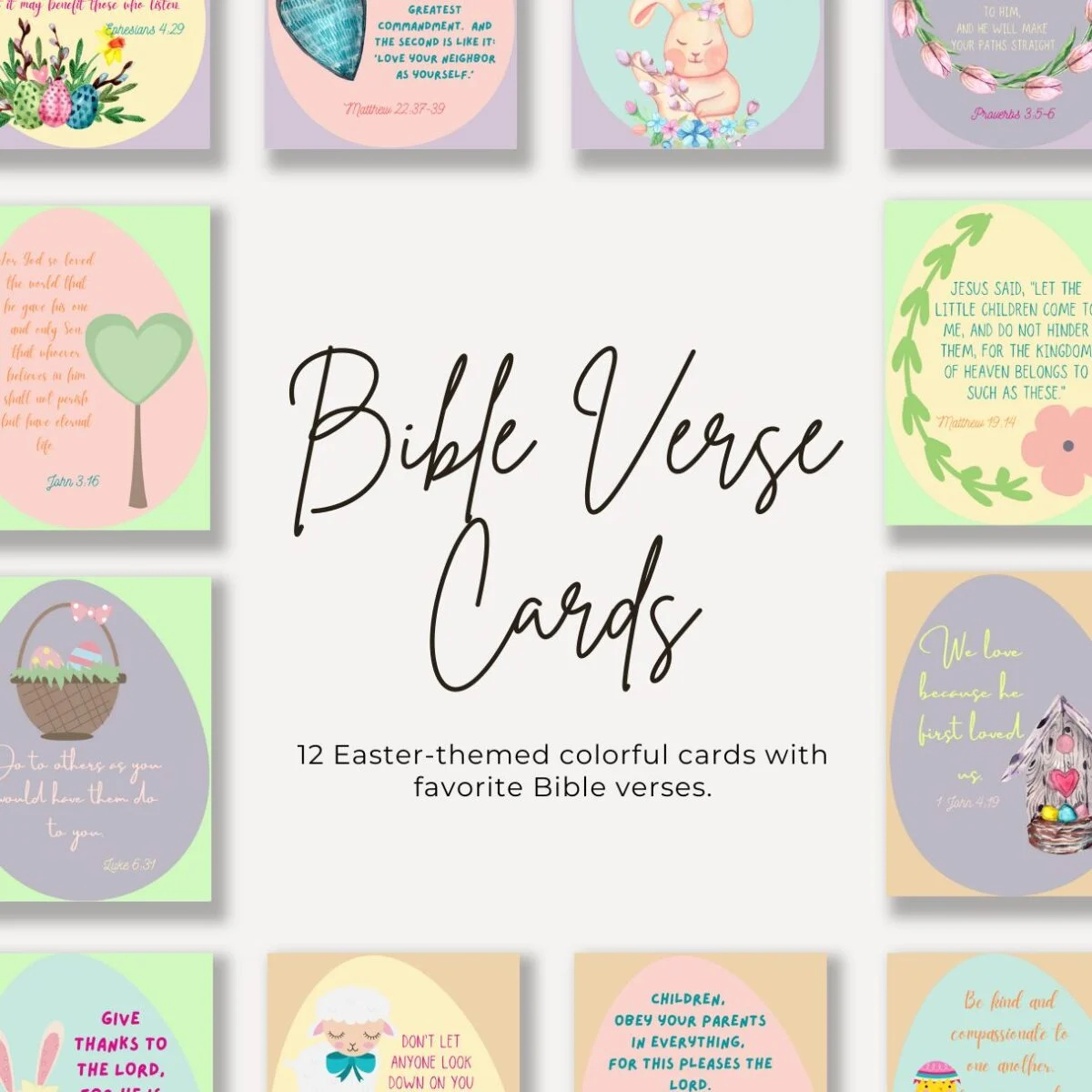 Easter themed Bible Verse Cards Printable Kids Activities Blog