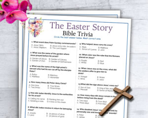 Easter Trivia Easter Bible Games The Easter Story Bible Trivia Game Holy Week Church Activity School Easter Printable Family Party Game Etsy