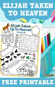 Elijah Taken To Heaven Printable Puzzle Sheet MinistryArk