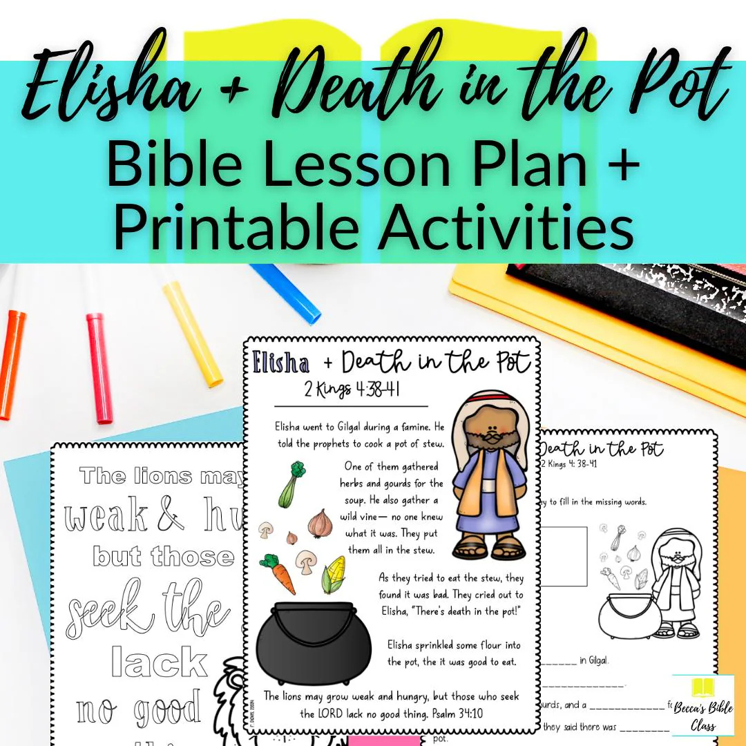 Elisha Death In The Pot Interactive Bible Lesson With Printables Craft For Sunday School Or Bible Class Lesson For Elementary Students Etsy