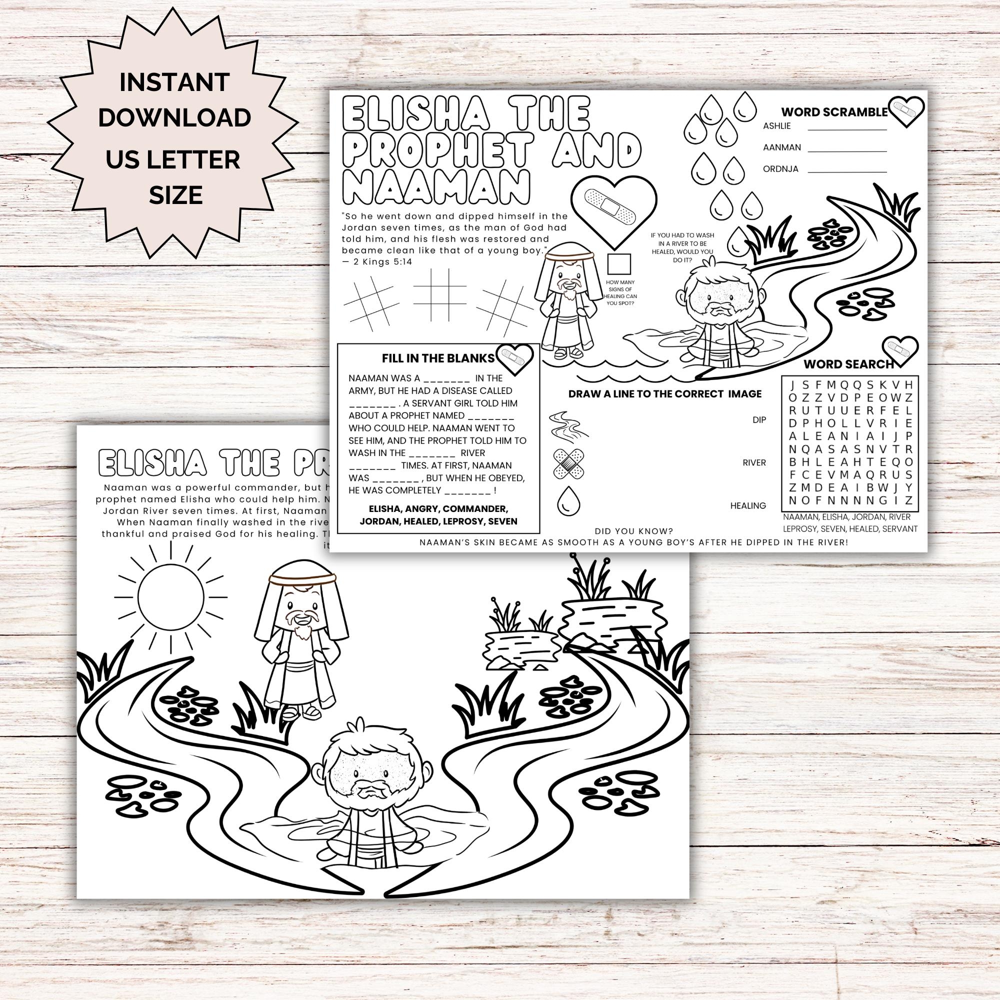 Elisha Bible Story Printable