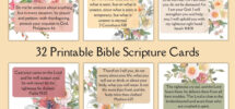 Encouragement Bible Verse Card 30 Scripture Cards Printable Prayer Cards Illustrated Faith Scripture Memory Verse Instant Download Etsy