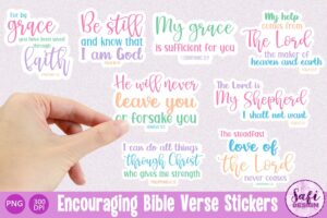 Encouraging Bible Verse Printable Stickers For Cricut