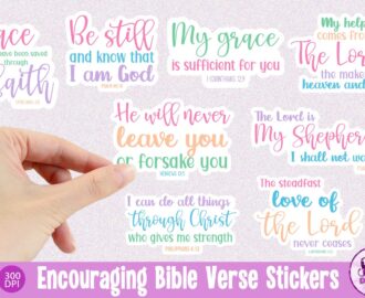 Encouraging Bible Verse Printable Stickers For Cricut