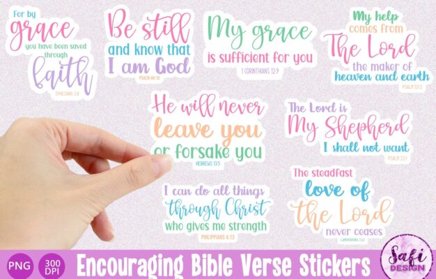 Encouraging Bible Verse Printable Stickers For Cricut