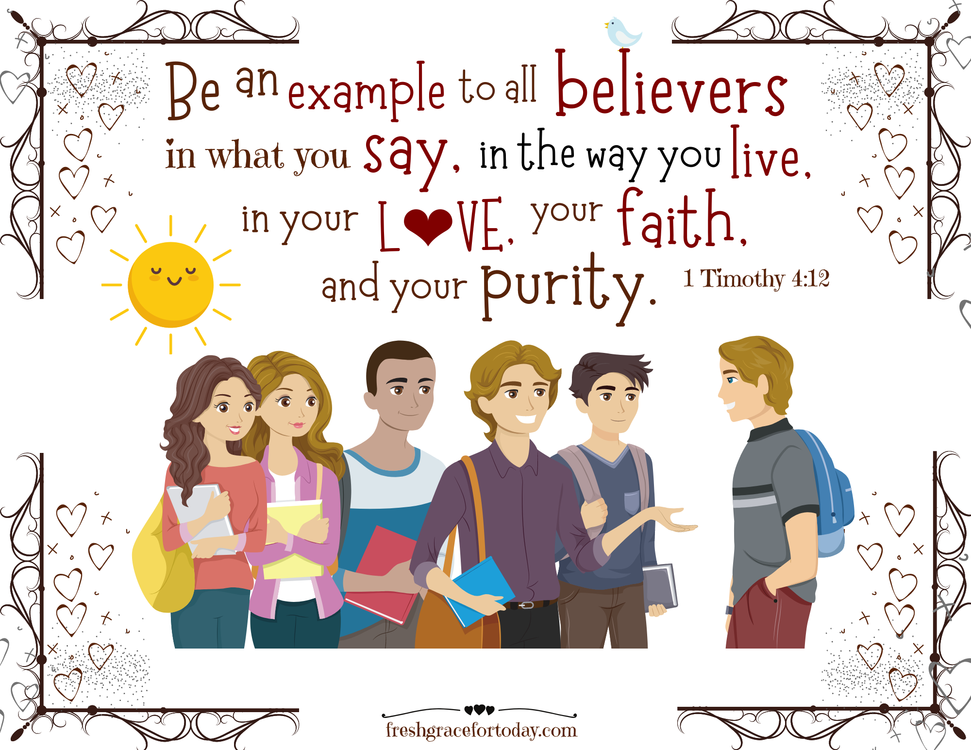 Encouraging Bible Verses For Teens With Printable Graphics Fresh Grace For Today