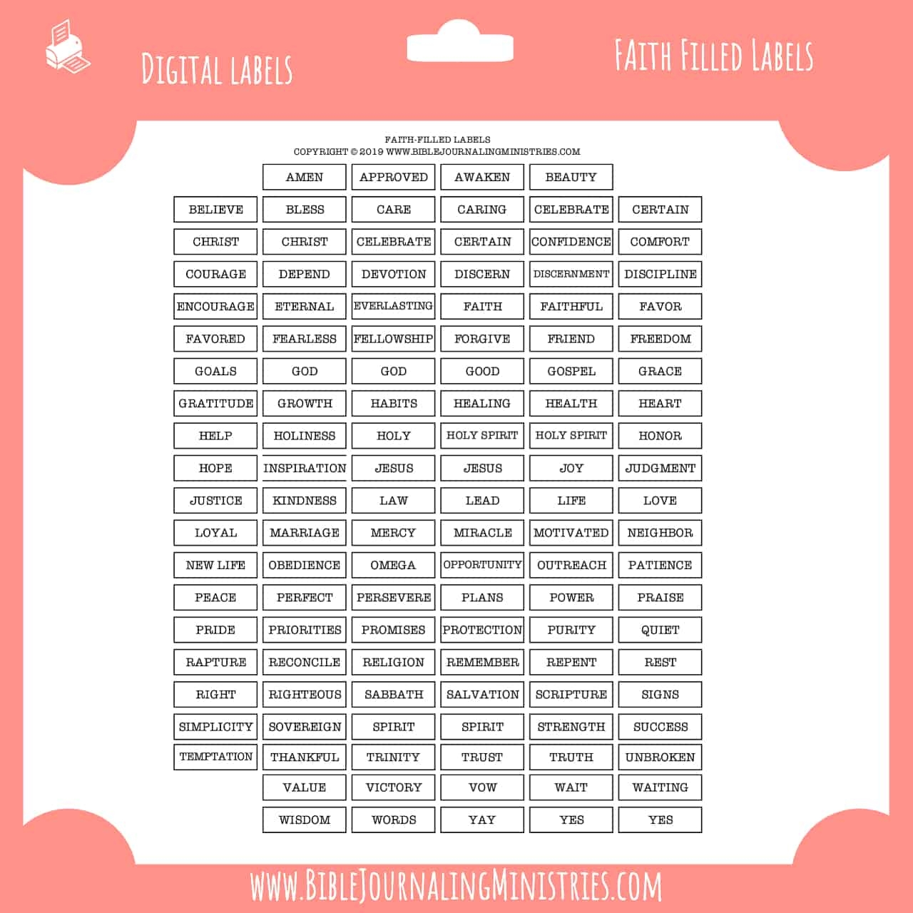 Faith Filled Labels