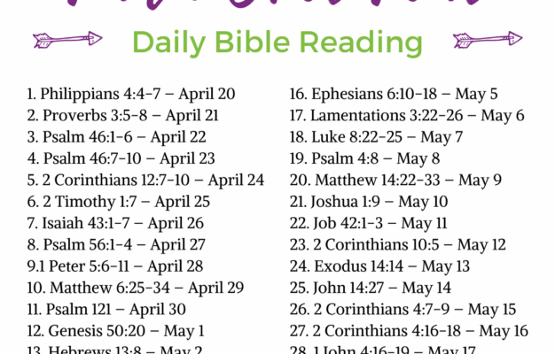 Faith Over Fear 30 Day Bible Reading Plan Printable The Holy Mess
