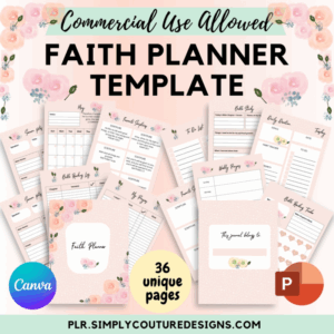 Faith Planner PLR Canva And PowerPoint Template Simply Couture PLR