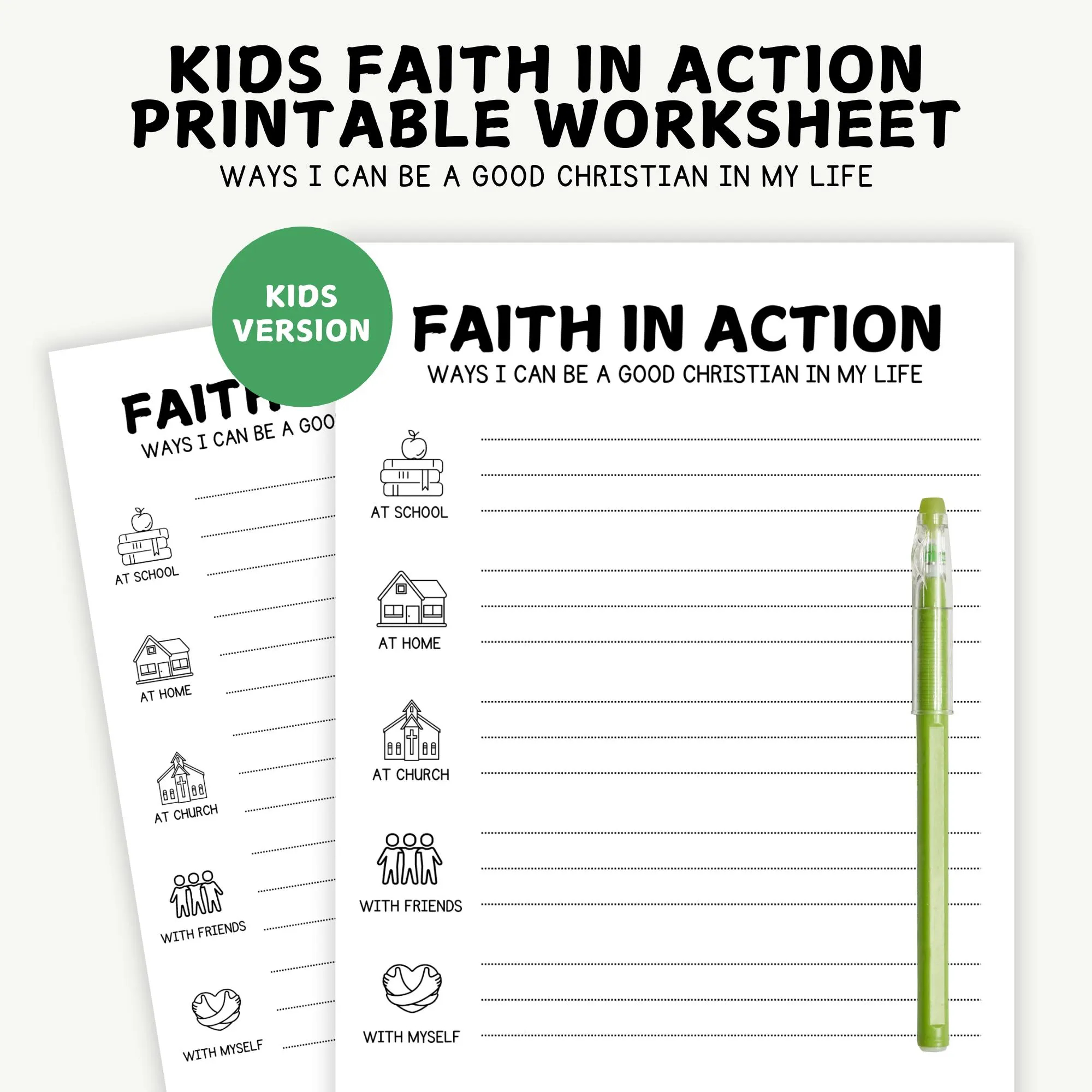 Faith Worksheet Etsy