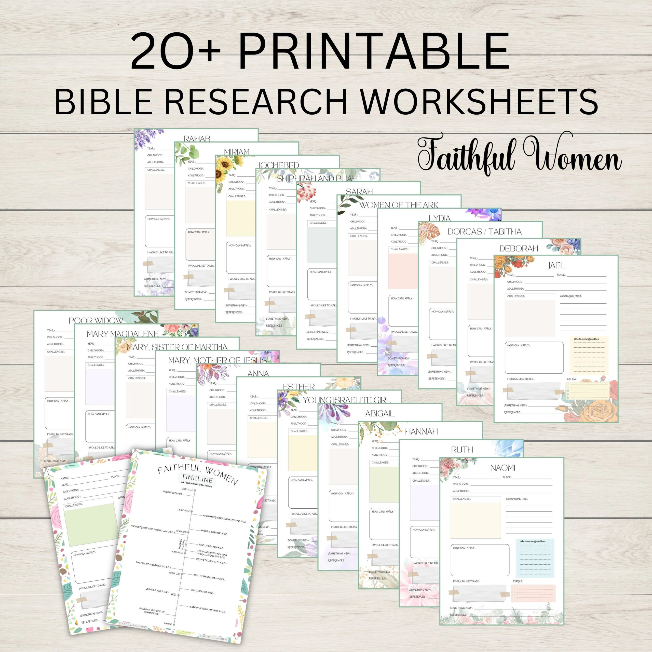 Faithful Women Bible Study Printable Women Of Faith Biblical Research Worksheets Christian Bible Study Help Bible Reading Journal Homeschool Etsy