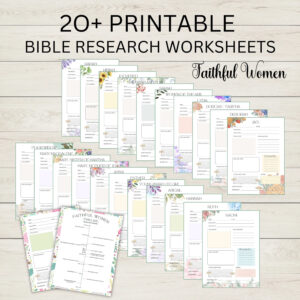 faithful women bible study printable women of faith biblical research worksheets christian bible study help bible reading journal homeschool etsy