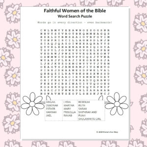 faithful women of the bible word search puzzle jw printables for kids family worship meeting activity sheet instant download pdf etsy
