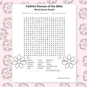 Faithful Women Of The Bible Word Search Puzzle JW Printables For Kids Family Worship Meeting Activity Sheet Instant Download PDF Etsy