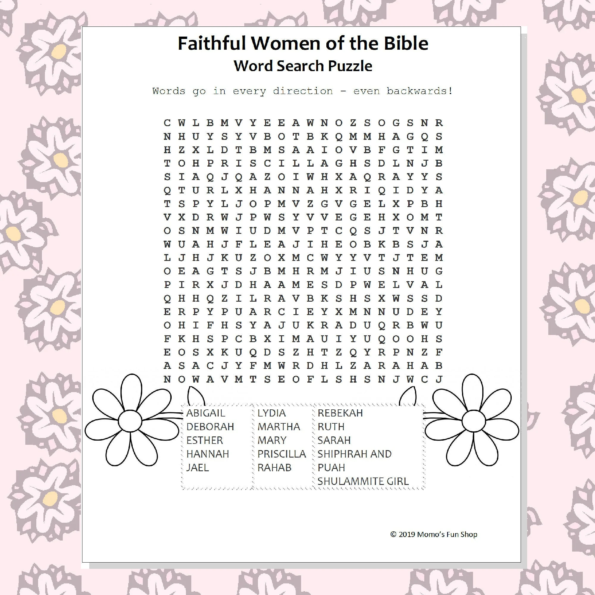 Free Printable Bible Word Search for Youth