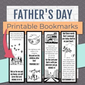 Father s Day Bookmarks With Bible Verses Kids Bible Teacher