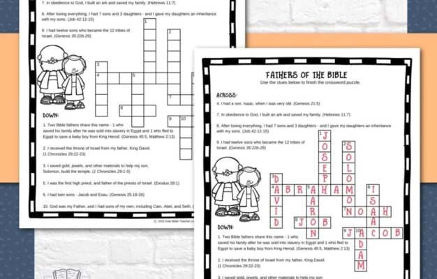 Fathers In The Bible Activity Pages Kids Bible Teacher