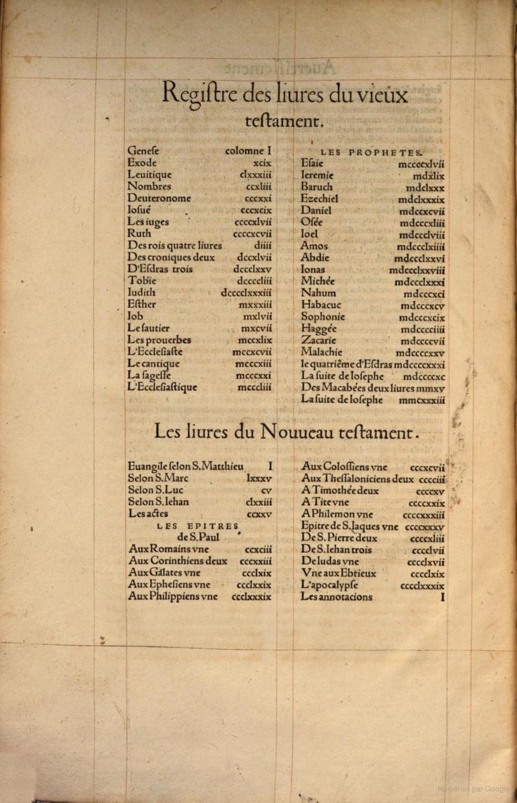 File Bible De Castellion 1555 French Table Of Content jpg Wikimedia Commons