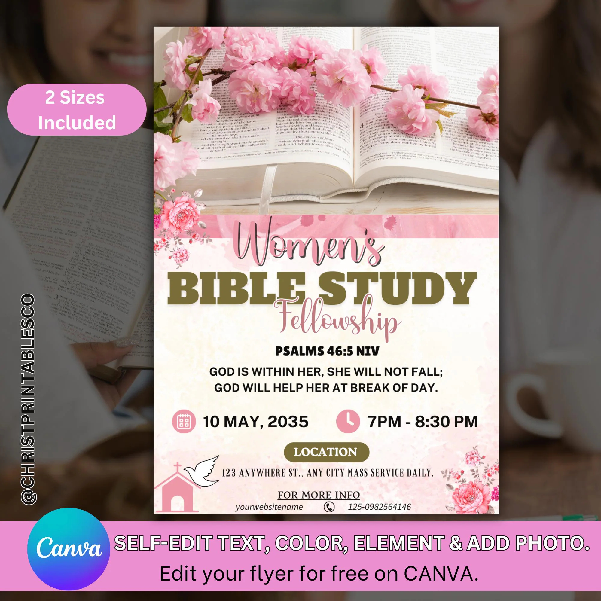 Floral Bible Study Templates Etsy