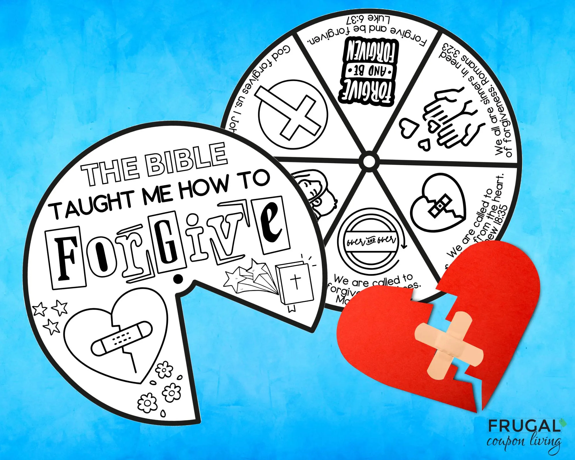Forgiveness Coloring Wheel Printable Forgiveness Craft For Kids I Choose Forgiveness Scripture Spinner Wheel Sunday School Bible Lesson Etsy