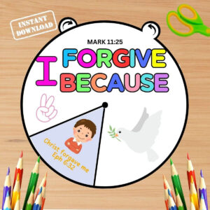 Forgiveness Scripture Coloring Wheel Printable Bible Activity Forgiveness Kids Bible Lesson Memory Game Sunday School Etsy