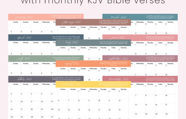 Free 2022 Printable Calendar With KJV Verse Nonstop Mommy