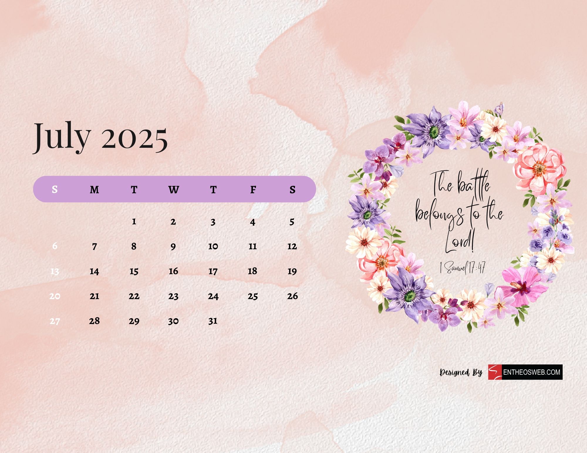 Free 2025 Christian Calendar Printable With Bible Verses EntheosWeb