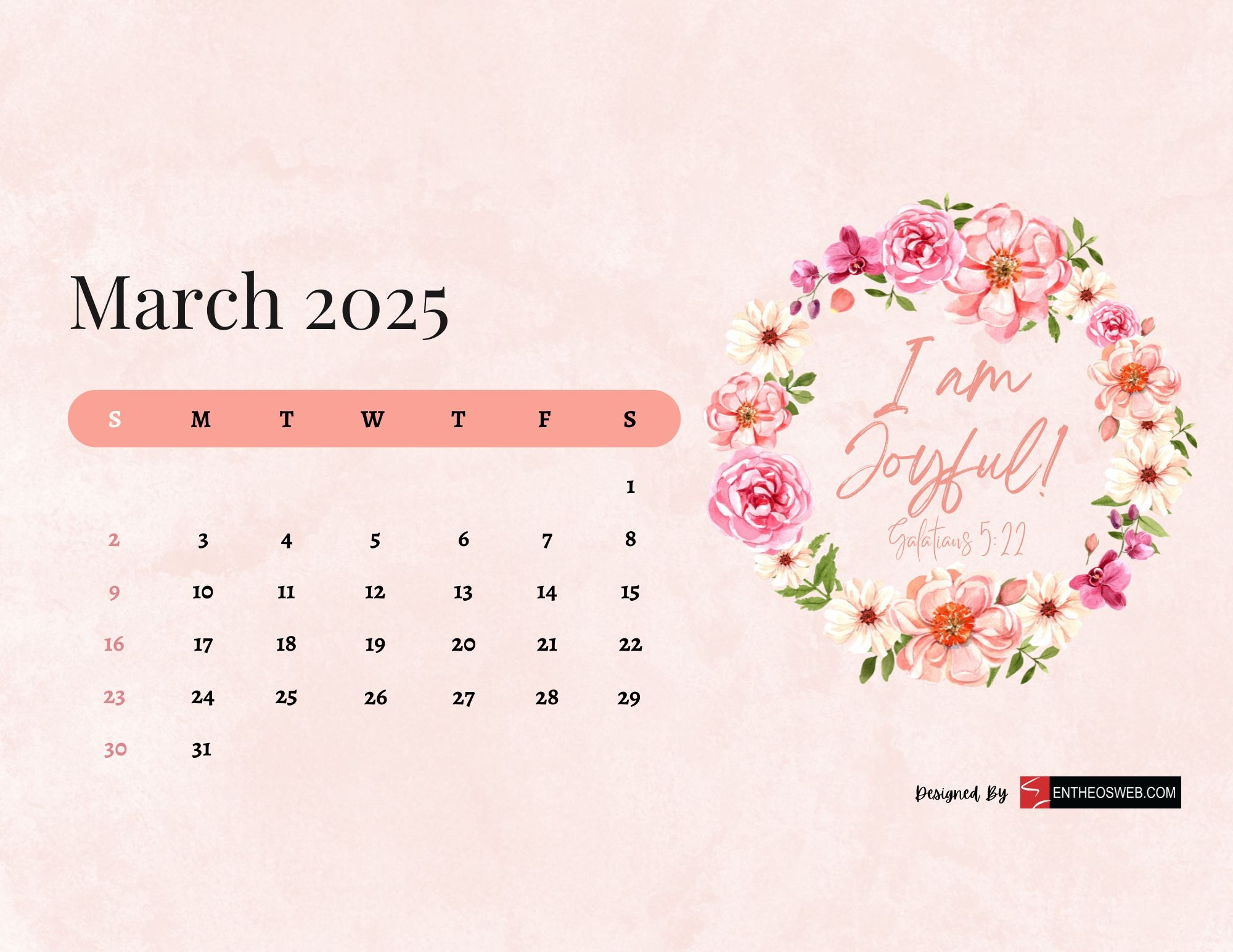Free 2025 Christian Calendar Printable With Bible Verses EntheosWeb