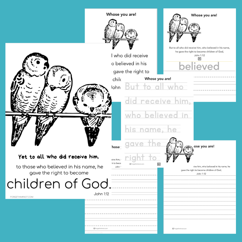 Free Bible Lesson John 1 12 Whose You Are As A Child Of God Forget Him Knot