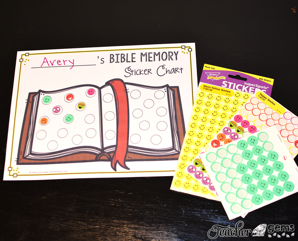 Free Bible Memory Sticker Chart