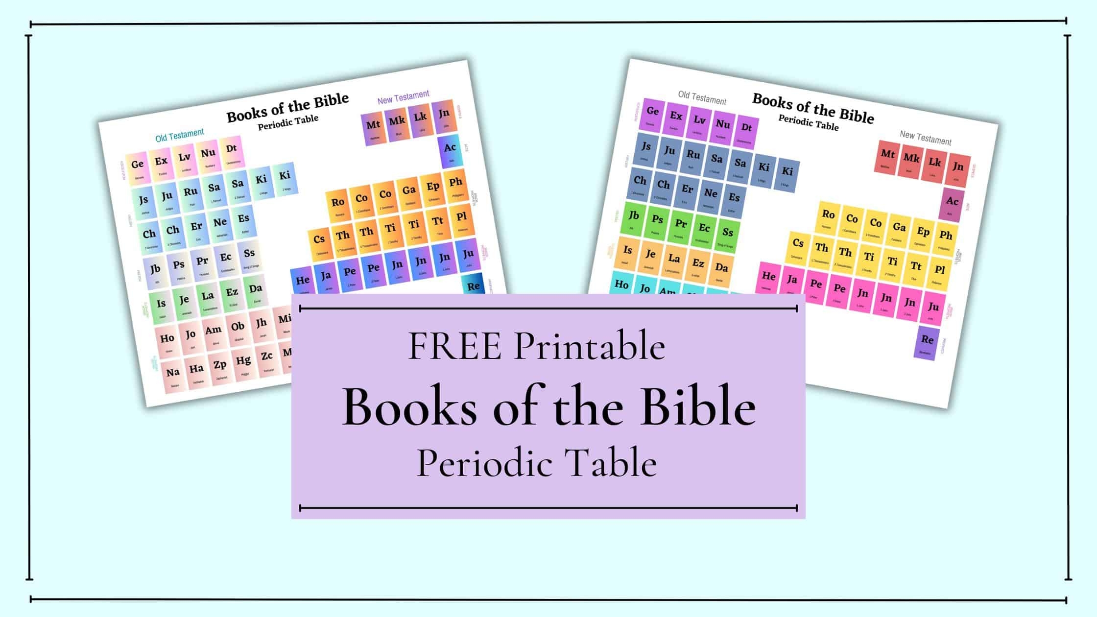 Free Bible Periodic Table Printable