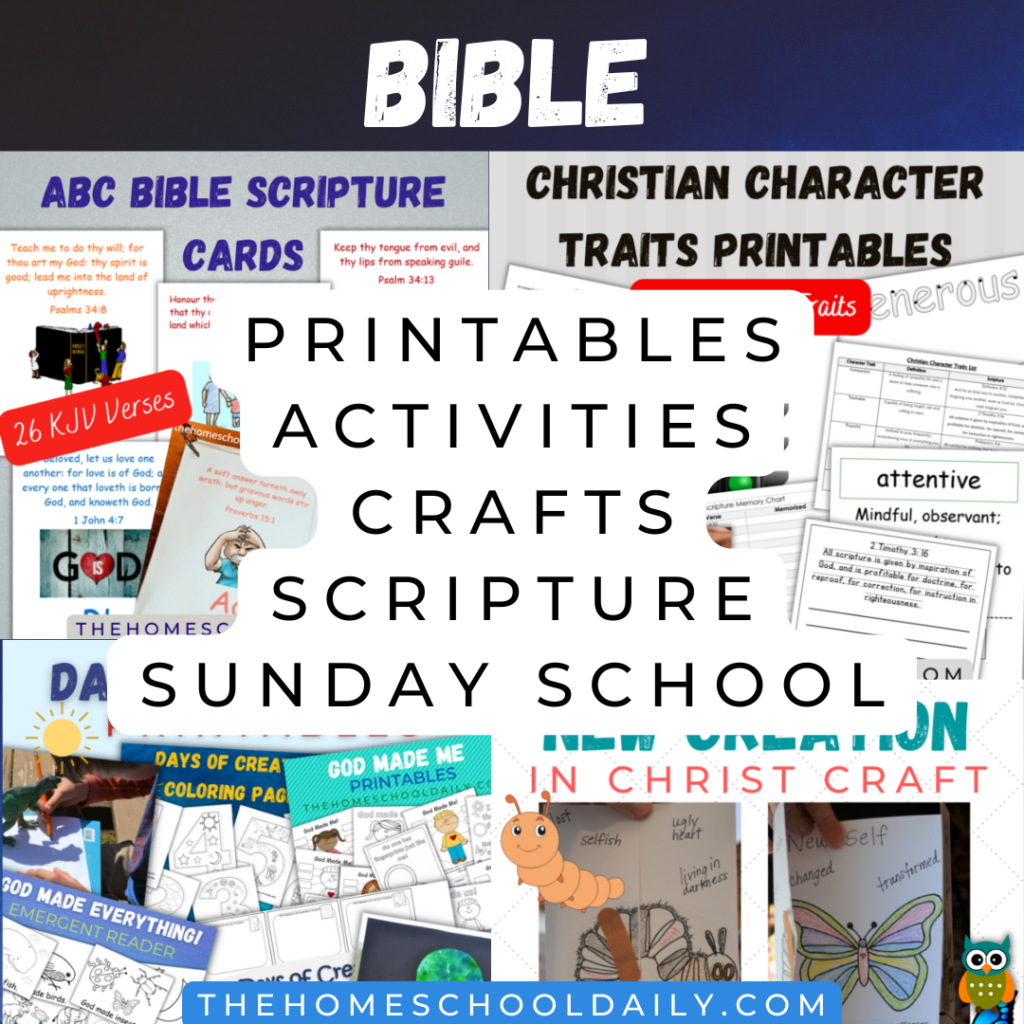 Free Bible Printables The Homeschool Daily