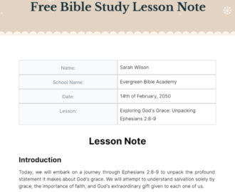 free bible study lesson note template to edit online