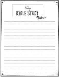 Free Bible Study Printables