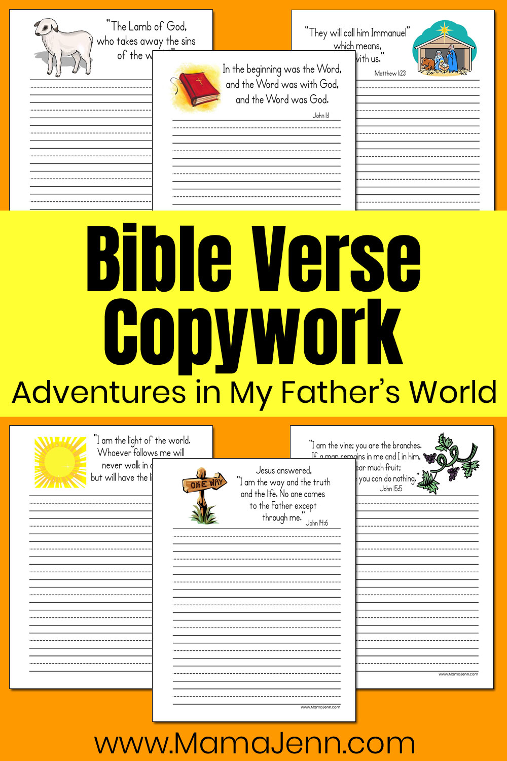 FREE Bible Verse Copywork Printables For Use With Adventures In MFW 