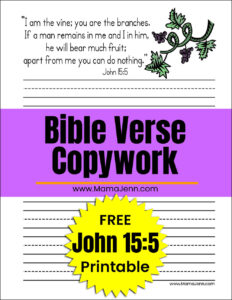 FREE Bible Verse Copywork Printables For Use With Adventures In MFW