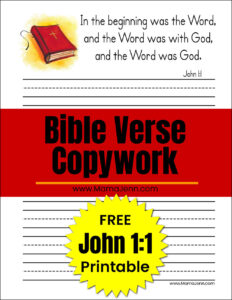 FREE Bible Verse Copywork Printables For Use With Adventures In MFW
