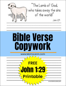 FREE Bible Verse Copywork Printables For Use With Adventures In MFW