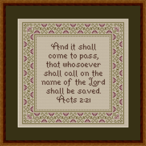 Free Bible Verse Cross Stitch Patterns Including Salvation Verses KJV King James Version Happiness Is HeartMade Cross Stitch Patterns