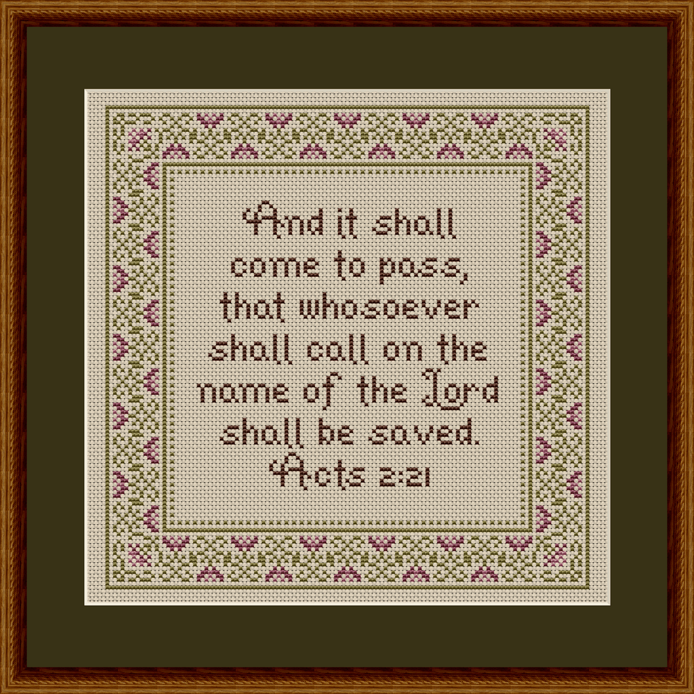 Free Bible Verse Cross Stitch Patterns Including Salvation Verses KJV King James Version Happiness Is HeartMade Cross Stitch Patterns