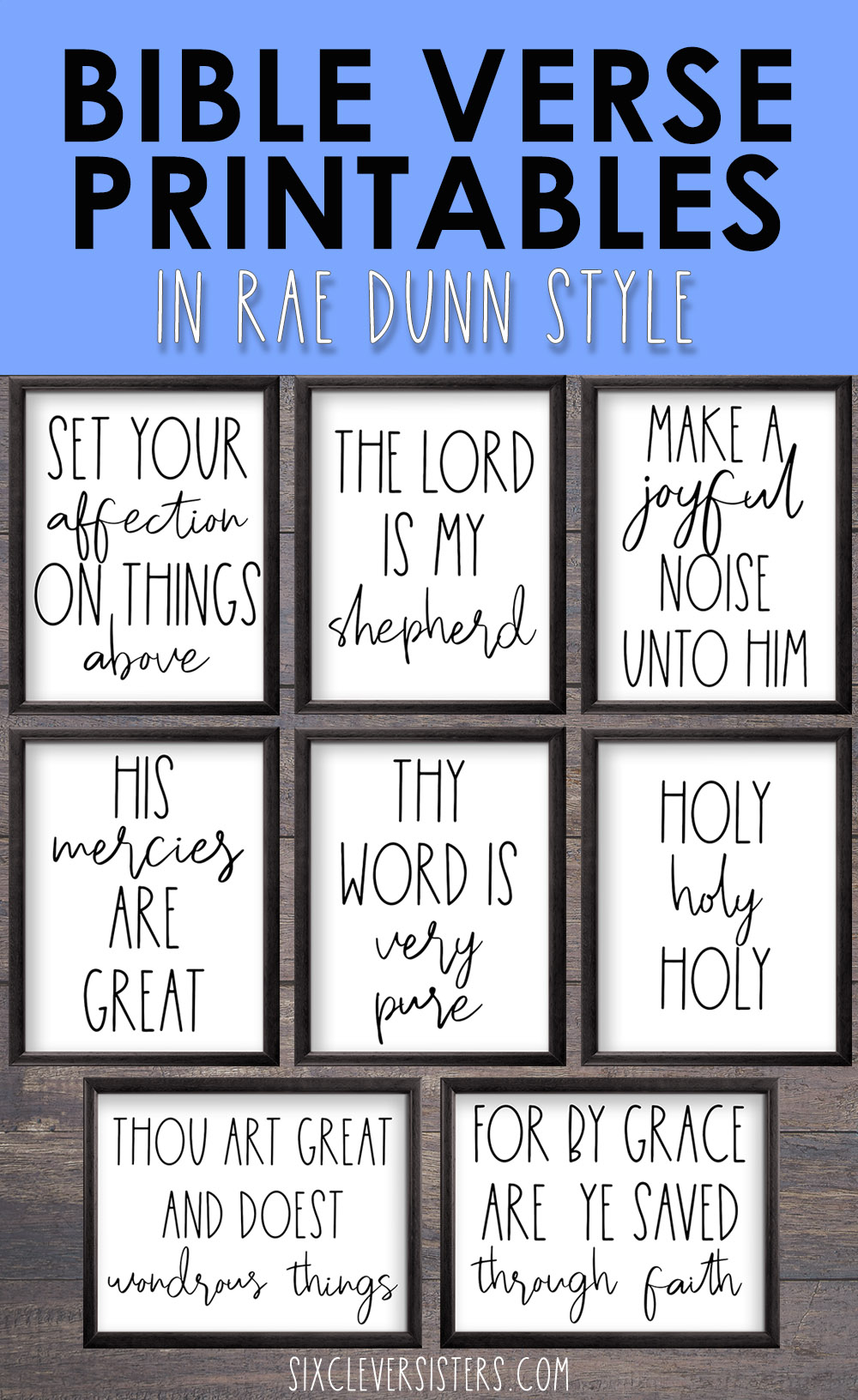 Free Bible Verse Printables RAE DUNN STYLE Six Clever Sisters