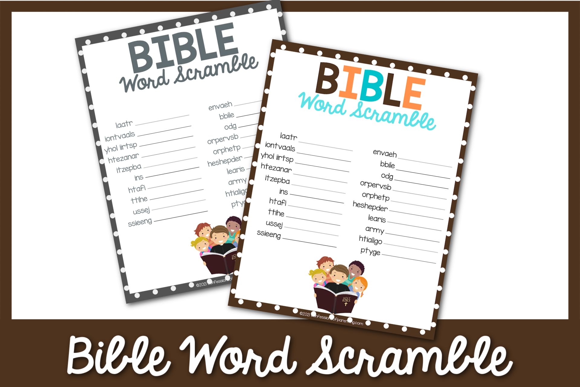 Bible Scramble Word Games Printable