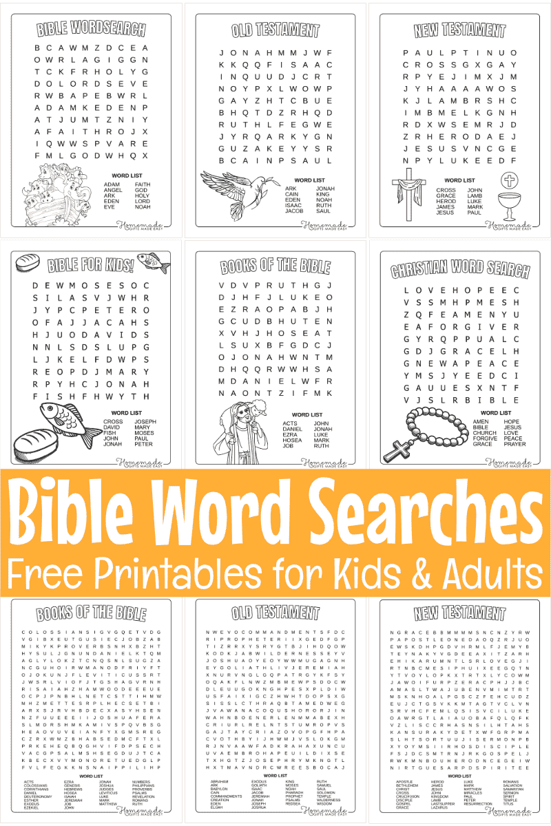 Adult Bible Word Search Puzzles Printable