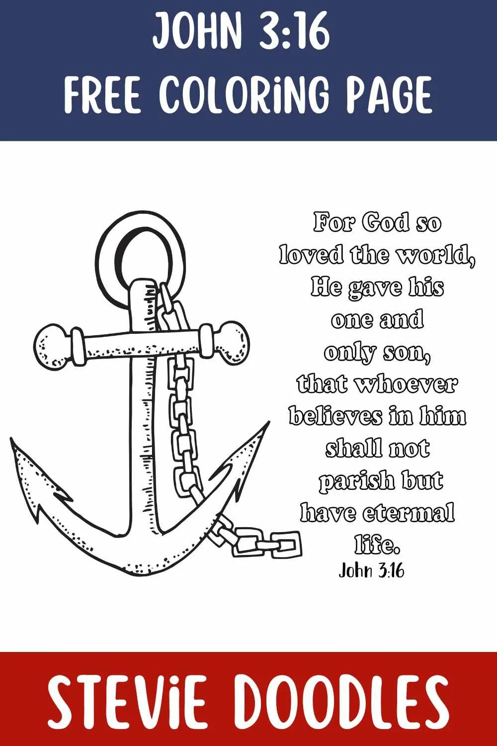 Free John 3 16 Coloring Pages Stevie Doodles