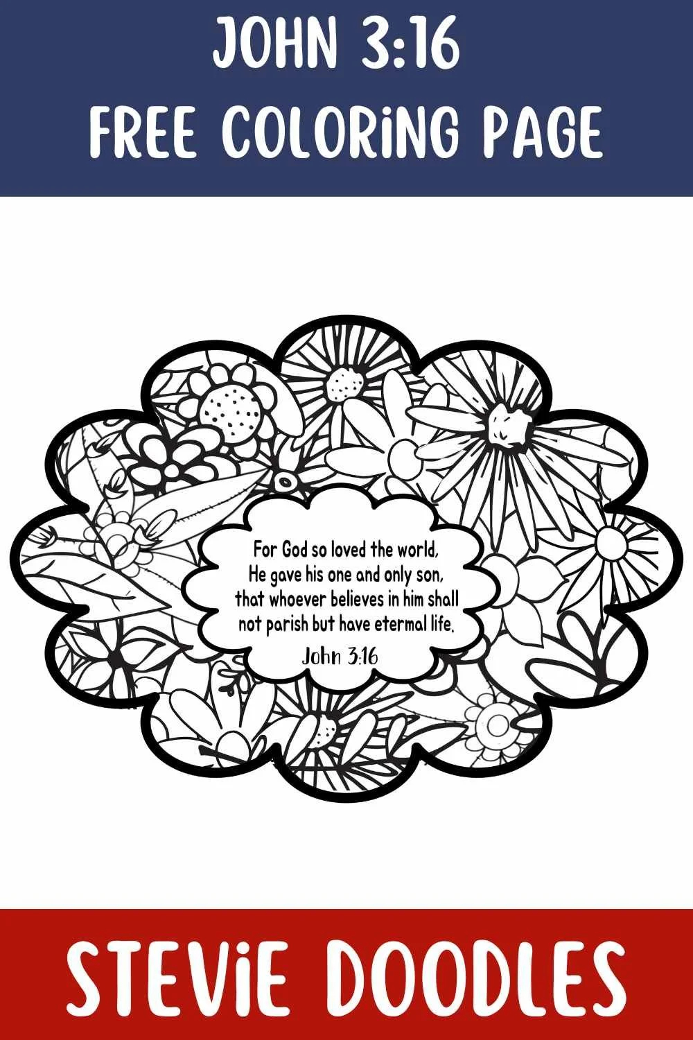 Free John 3 16 Coloring Pages Stevie Doodles