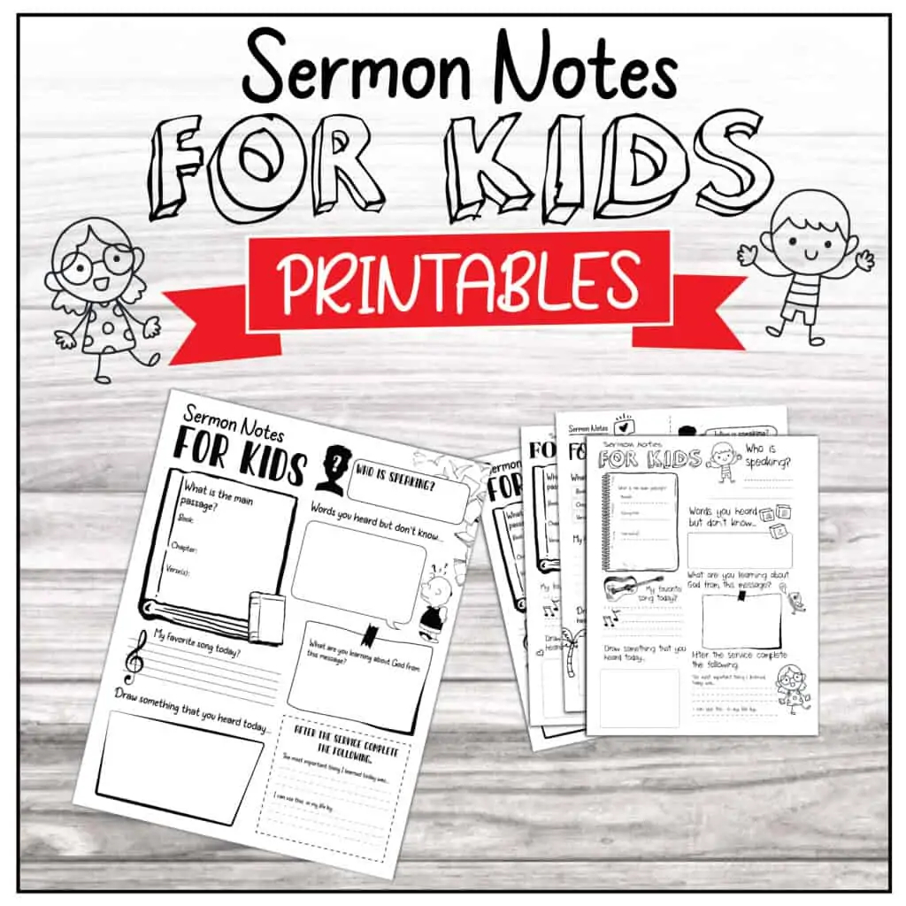 Free Kids Sermon Notes Printable The Fervent Mama
