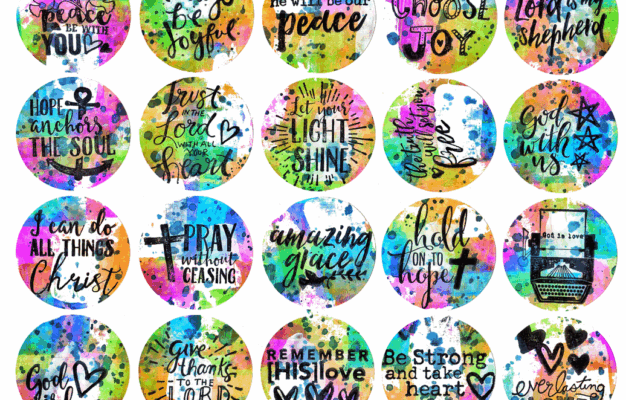 FREE Neon Bible Journal Circle Sticker Printable SPLENDIFEROSSITY