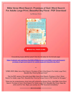FREE PDF Bible Verse Word Search Promises Of God Word Search For Adults Large Print Beautifu By PadbergPhDwd Issuu