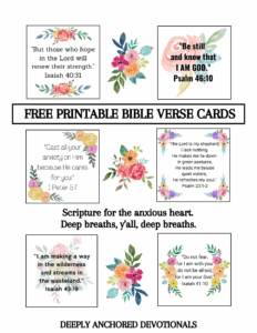 FREE PRAYER SCRIPTURE CARDS Deeply Anchored Devotionals