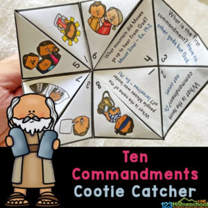 free printable 10 commandments cootie catcher activity for kids